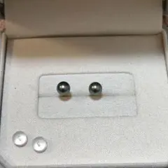 アコヤ真珠 染色パール 5.4mm 一粒ピアス SV925 ブラック 本真珠のサムネイル