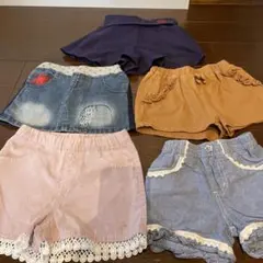 サイズ90  女の子　ショートパンツ　スカート　まとめ売り5点