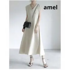 amel エイメル　Vネックノースリーブワンピース　ベージュのサムネイル