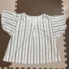 GLACIER ストライプ Vネック 半袖シャツ Lサイズ