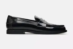 ZARA パテント レザー フィニッシュ ローファー 38 ブラック
