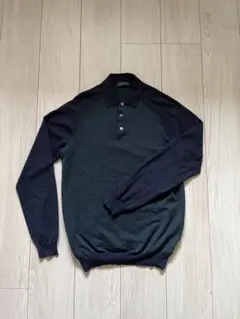 【美品】ZANONE ダークグリーン ポロニット 46