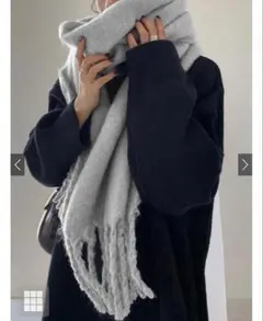 ✨ラスト１点✨大幅値下げ 起毛フリンジマフラー 羽織 ストール グレー
