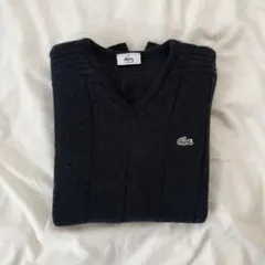 LACOSTE Vネック ニット セーター ネイビー