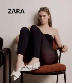 ZARA レザースリングバックフラットバレーシューズ　新品未使用