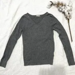 【24時間以内発送】GU 薄手ニット　グレー　S