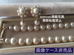 未使用・フェイクゴールデンパール風 ネックレス＆イヤリング 大珠 