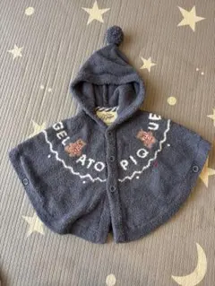 GELATO PIQUE フード付きポンチョ グレー 70〜80