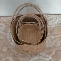竹製バスケット5個セット