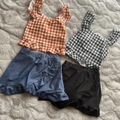 美品＊140女の子用セパレート水着2色セット