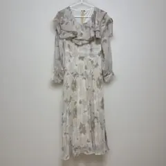 tocco closet luxe 花柄フリル付きワンピース M ワンピ 長袖