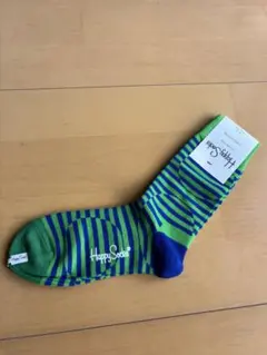 Happy Socks 緑と青のストライプソックス　23-25.5㎝のサムネイル