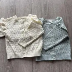 90センチ　フリル付きニットカーディガン 2色セット　ベビー　キッズ