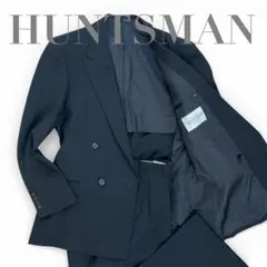 【美品】 ハンツマン ダブルブレスト スーツ セットアップ メンズ 黒 M