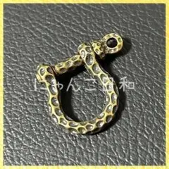 真鍮 シャックル 隕石紋 ブラス キーリング キーフック ビンテージ風 アメカジ