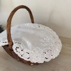 Vintage フィレレースドイリー 白糸手刺繍 薔薇モチーフ - メルカリ