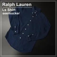 00s- 人気 Ralph Lauren ラルフローレン 長袖シアサッカーシャツ