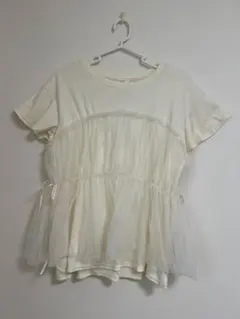 しまむら 辻希美 Ange Charme チュール切り替え Tシャツ