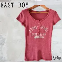 【良品】EASTBOY イーストボーイ　半袖Tシャツ　リブ　ピンク　タイト　9号