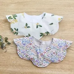 ◯ハンドメイド◯セーラー襟スタイ 枝付きレモン×グレージュ 男の子