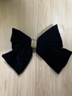 黒 ベルベット リボン ヘアアクセサリー