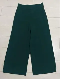 ZARA WOMAN ダークグリーン ワイドレッグスラックス Sサイズ