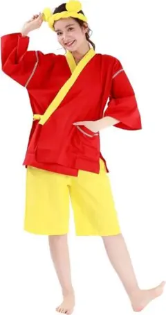 新品61012 くまのプーさん なりきり甚平 (耳付きねじりハチマキ付き)M～Lのサムネイル