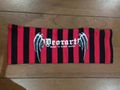 アームカバー 赤黒ストライプ