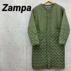 Zampa ザンパ 中綿キルティングロングジャケット レディース M カーキ
