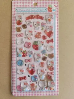 キティ(赤)　ボンボンドロップシール　硬いタイプ