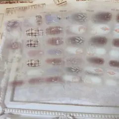 【セール価格】ハンドネイルシールふんわりカラー系♪5枚セット