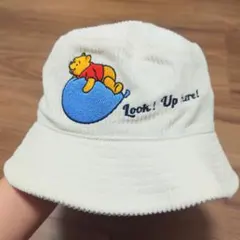 ほぼ未使用　くまのプーさん コーデュロイバケットハット　ディズニー　帽子