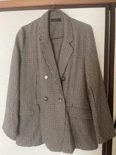 チェック柄 ダブルブレストジャケット