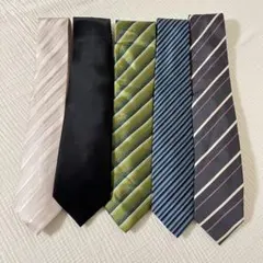 ④ 【まとめ売り】 ブランド ストライプ チェック ソリッド 5本セット