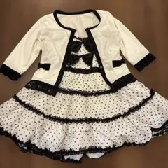 フォーマルドレス 白黒ドット 120cm