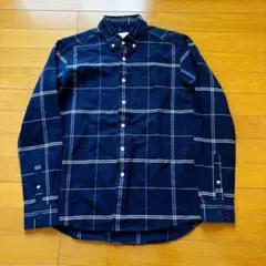 【USED】SATURDAYS SURF 長袖チェックシャツ　ネイビーブルーのサムネイル
