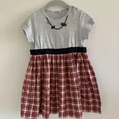 【値下げ】familiar 半袖ワンピース グレー/赤/ネイビー　110サイズ