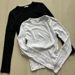 ZARA ザラ ロンT 無地 ブラック 黒 ホワイト 白 M セット売り