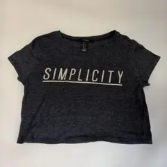 FOREVER 21 SIMPLICITY ロゴ 半袖 Tシャツ S チャコールのサムネイル