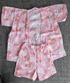 朝顔柄ピンク甚平 サイズ90