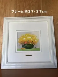 David Ron 油彩画 花瓶の花 額装 - メルカリ