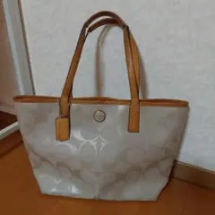 COACH コーチ トートバッグ　シグネチャー グレージュ レディース