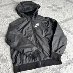 Nike フード付きナイロンジャケット ブラック - メルカリ