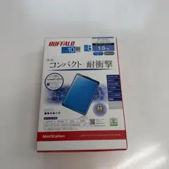 BUFFALO 1.0TB ポータブルハードディスク アクアマリンブルー
