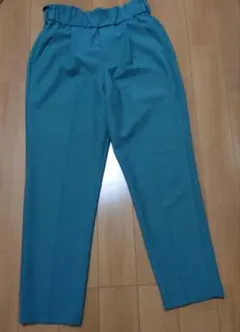 レカ　レディース 緑色 プリーツパンツ ゴムウエスト