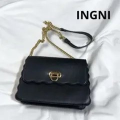 INGNI イング スカラップチェーンバッグ ブラック ゴールド
