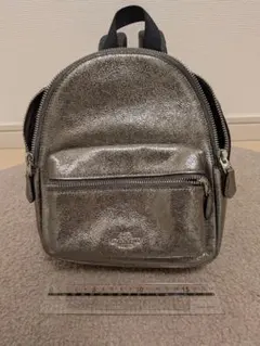 コーチ COACH ミニリュック メタリックシルバー