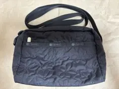 【未使用品】レスポートサック ミニショルダーバッグ ダリア デボス ブラック