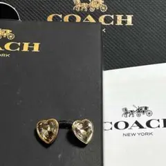 COACH コーチ ハート ピアス ゴールド ストーン