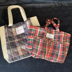 ⚪︎SLOBE IENA ⚪︎アーバンリサーチ ドアーズ チェック柄バッグ2セット